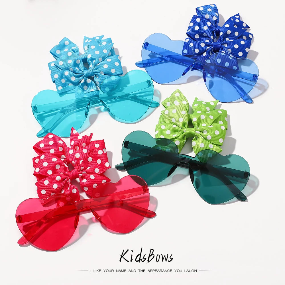 3Pcs/set Kids Hairpin Sun Glasses Set