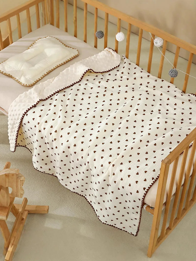 Newborn Bear Print Blanket for Crib, Stroller and Car Seat