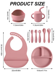 Baby Silicone Feeding Set, 9-Piece Weaning Starter Kit