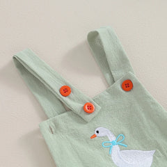 Baby Girl Duck-Print Sleeveless Romper Jumpsuit