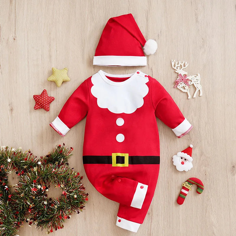 Red Santa Print Bodysuit