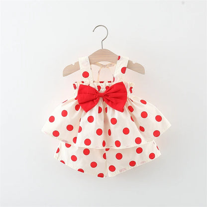 Bow Strap Dot Print Set