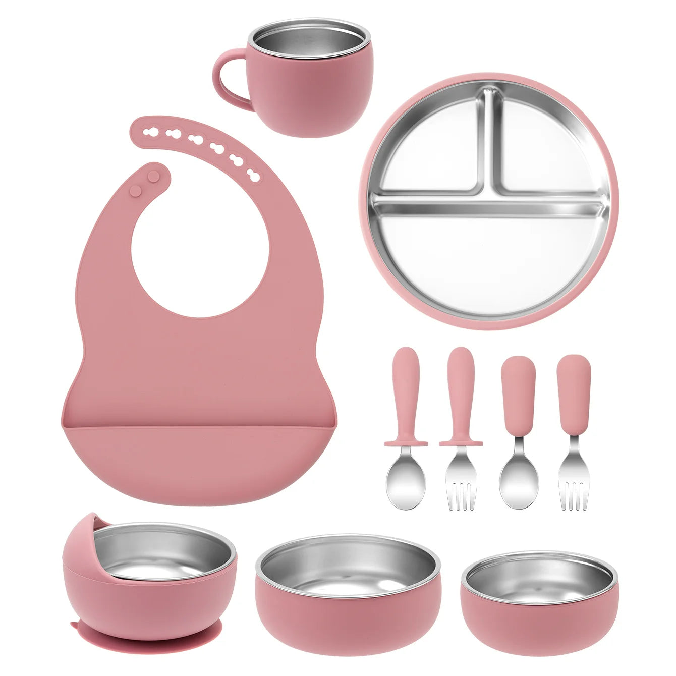 10PCS Stainless Feeding Set