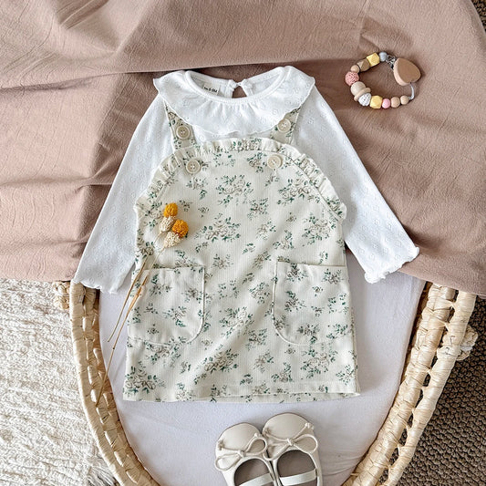 Baby Floral Pinafore Dress & Long-Sleeve Top Set | 6M–3Y