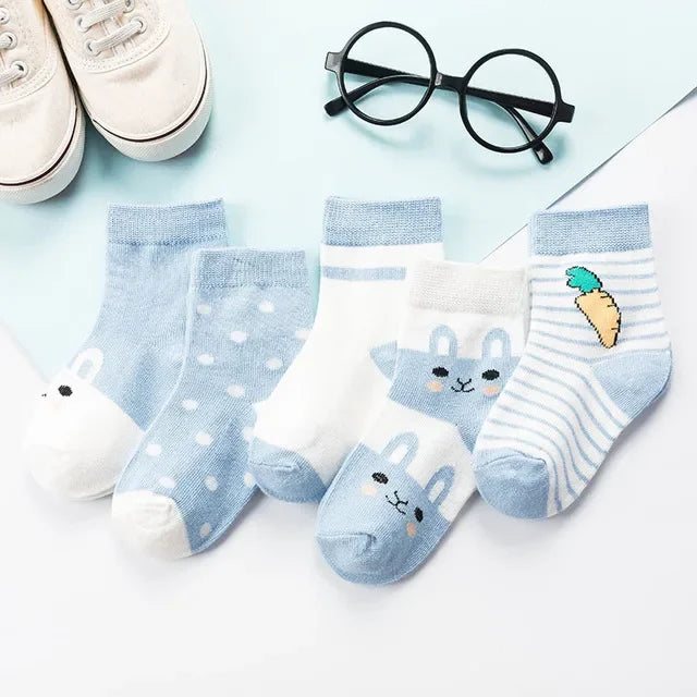 5 Pairs Cute Cat Baby Socks