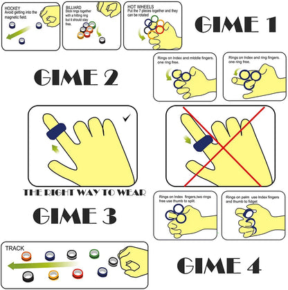3pcs Finger Magnetic Colorful Toy