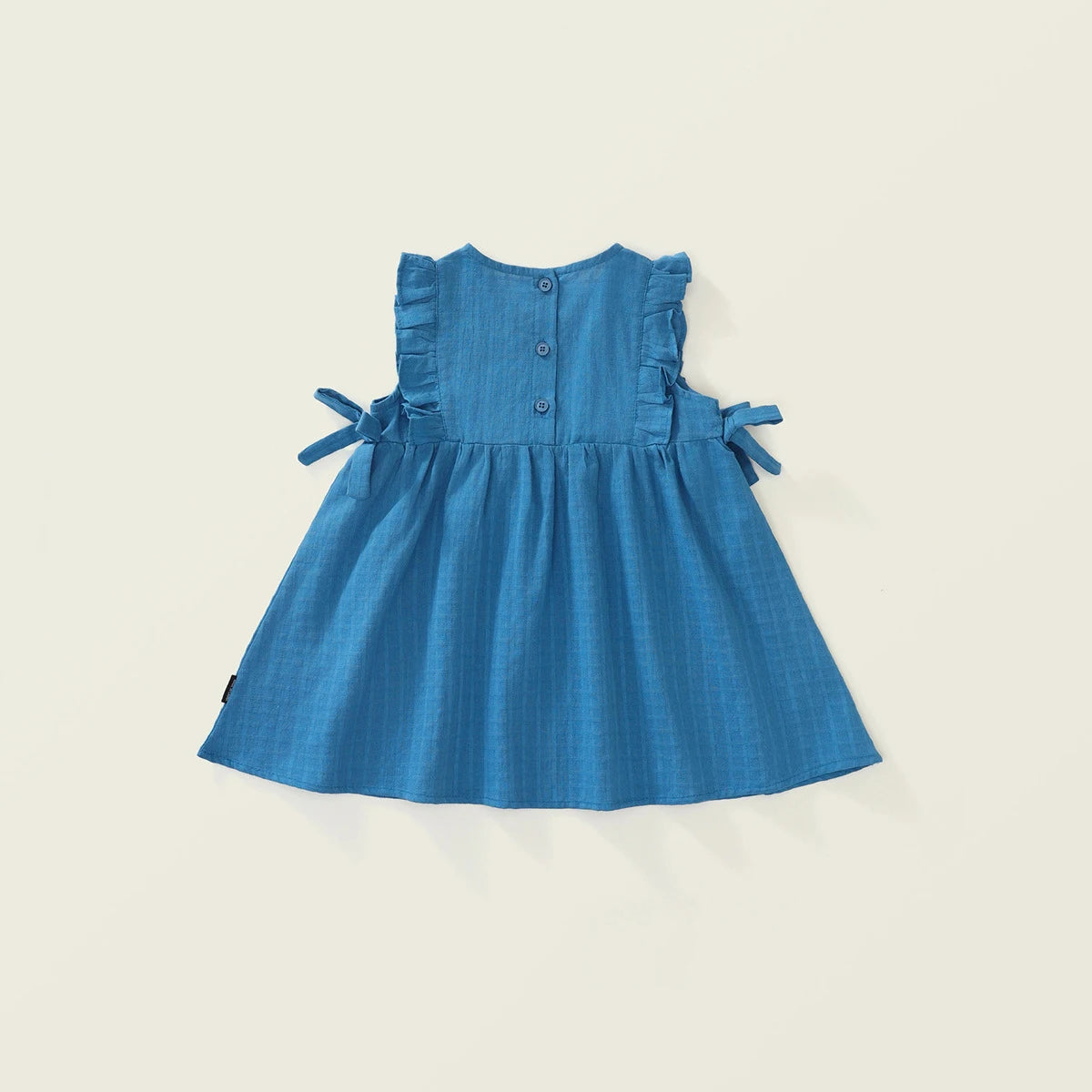 Ruffled Blue Vest Style Dress for Girls