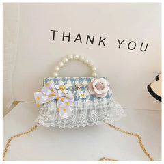 Flower Plaid Handbag for Girls (Ages 2-4)