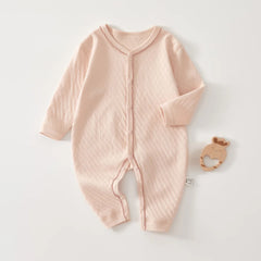 Newborn Cotton Hooded Jumpsuit, Seamless Spring Romper