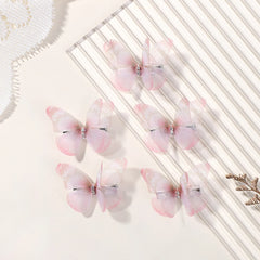 Girls' Butterfly Hair Clips, 5-Piece Mesh Barrette Set
