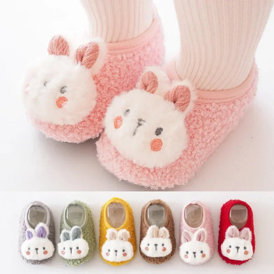 Cartoon-design toddler soft-sole indoor shoes, available in six styles