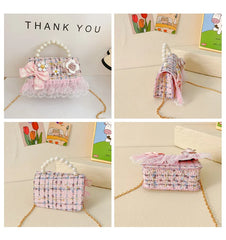 Flower Plaid Handbag for Girls (Ages 2-4)
