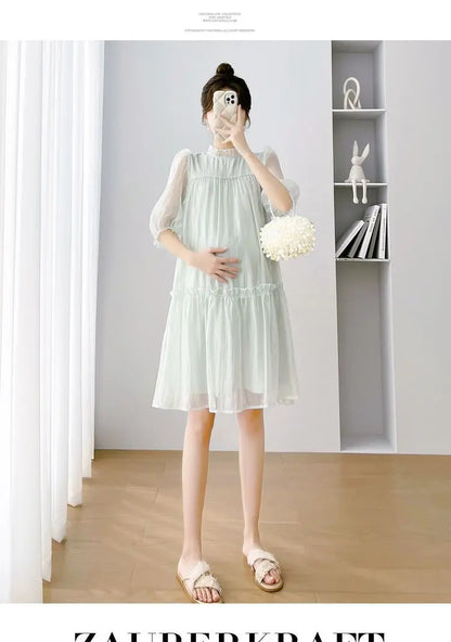 Doll Collar Chiffon  Maternity Dresses