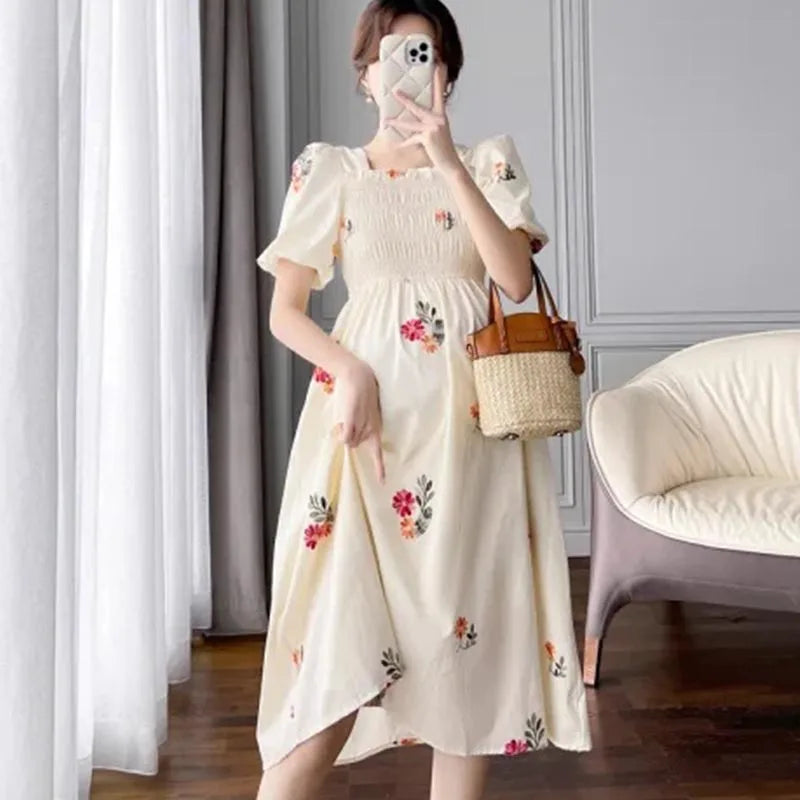 Puff Sleeve Pregnancy Dress