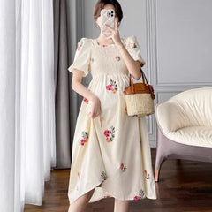 Puff Sleeve Pregnancy Dress