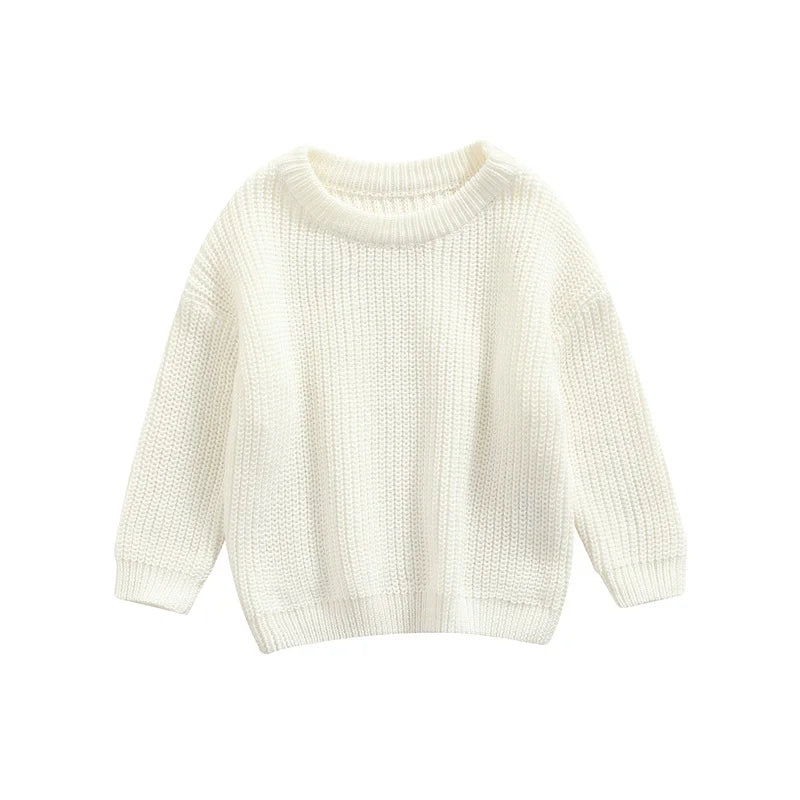 Basic Cotton Long Sleeve Sweater - PAMU8