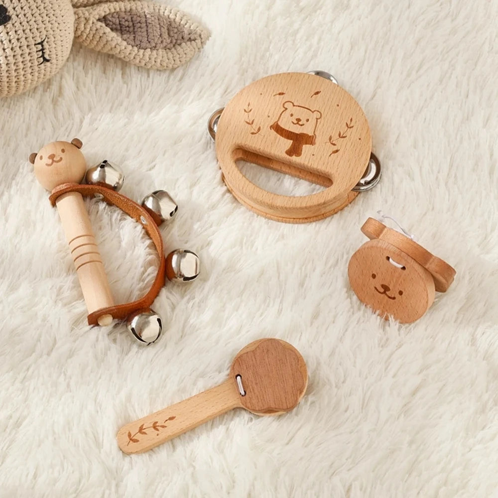 Wooden Rattle Musical Baby Toys