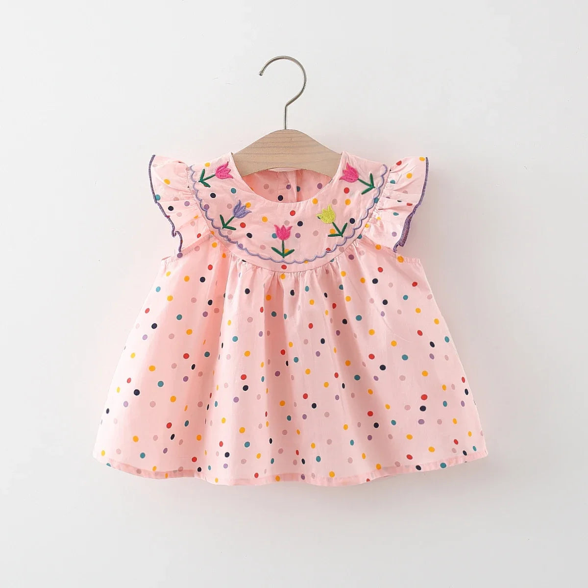 Baby Girl Polka Dot Embroidered Summer Dress