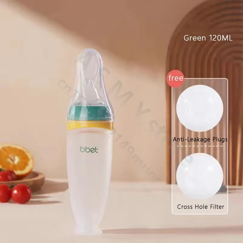Baby Squeeze Feeding Bottle for Cereal and Puree