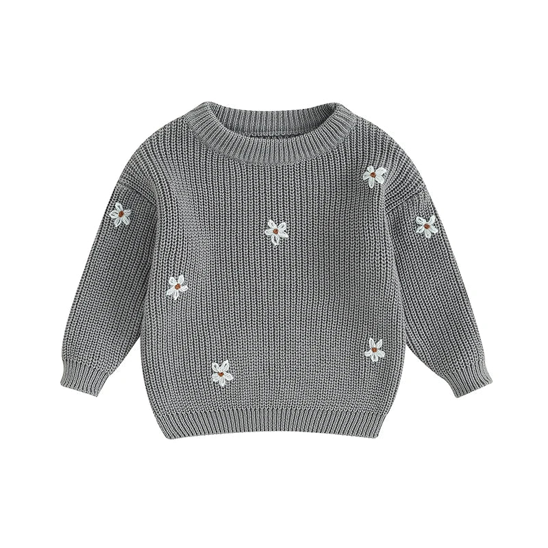 Girls Winter Flower Sweater - PAMU8