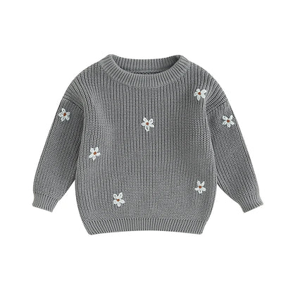 Girls Winter Flower Sweater - PAMU8