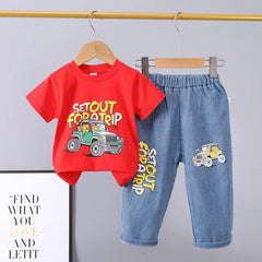 Cotton Car Print Boys Set