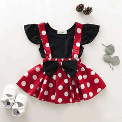 Polka Dot Bow Baby Gown