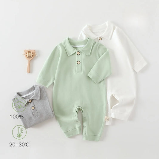 Solid Color Winter Baby Jumpsuit