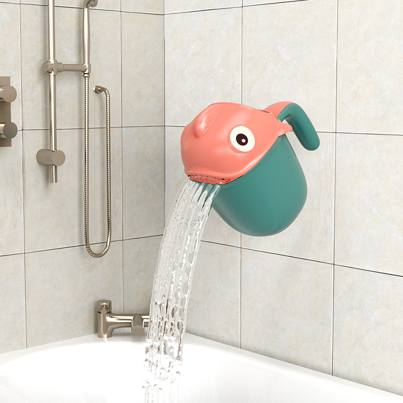 Baby Bath Shampoo Rinse Cup with Collapsible Dino Design
