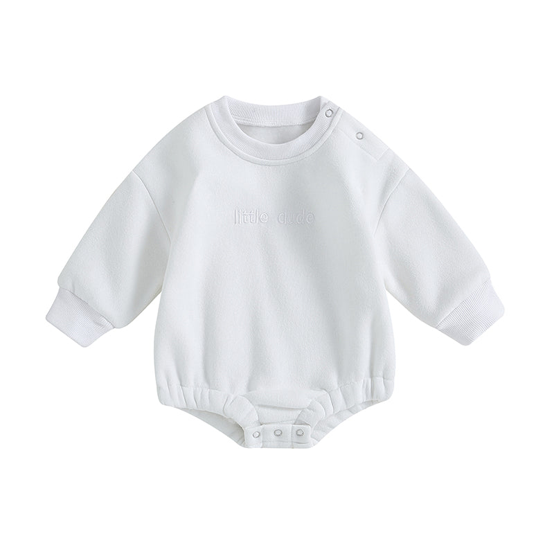 Baby Boys' Letter Embroidery Bodysuit, Fall Sweatshirt