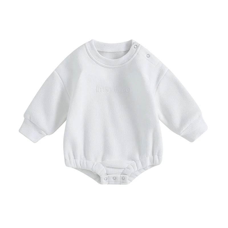 Baby Boys' Letter Embroidery Bodysuit, Fall Sweatshirt