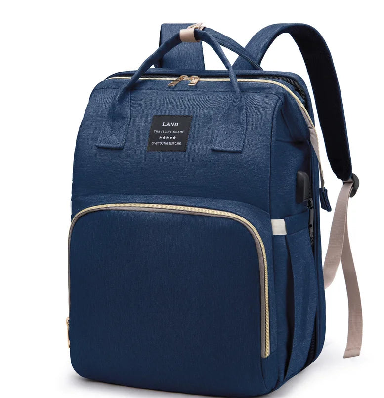 3-in-1 Foldable Diaper Bag Backpack with Changing Station