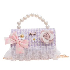 Flower Plaid Handbag for Girls (Ages 2-4)