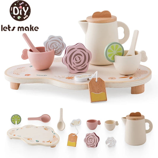 Tea Set Wooden Pretend Play Toys