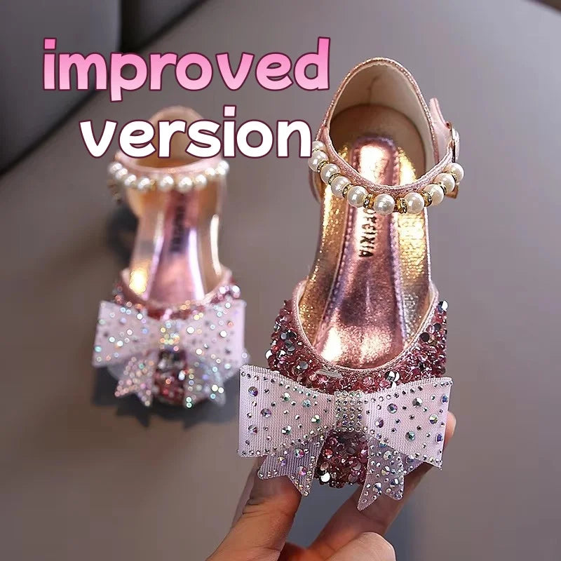 Girls Rhinestone Bow Sandals