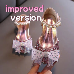 Girls Rhinestone Bow Sandals