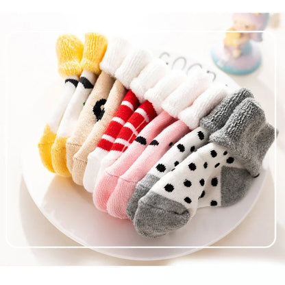 5 Pairs Warm Strip Baby Socks