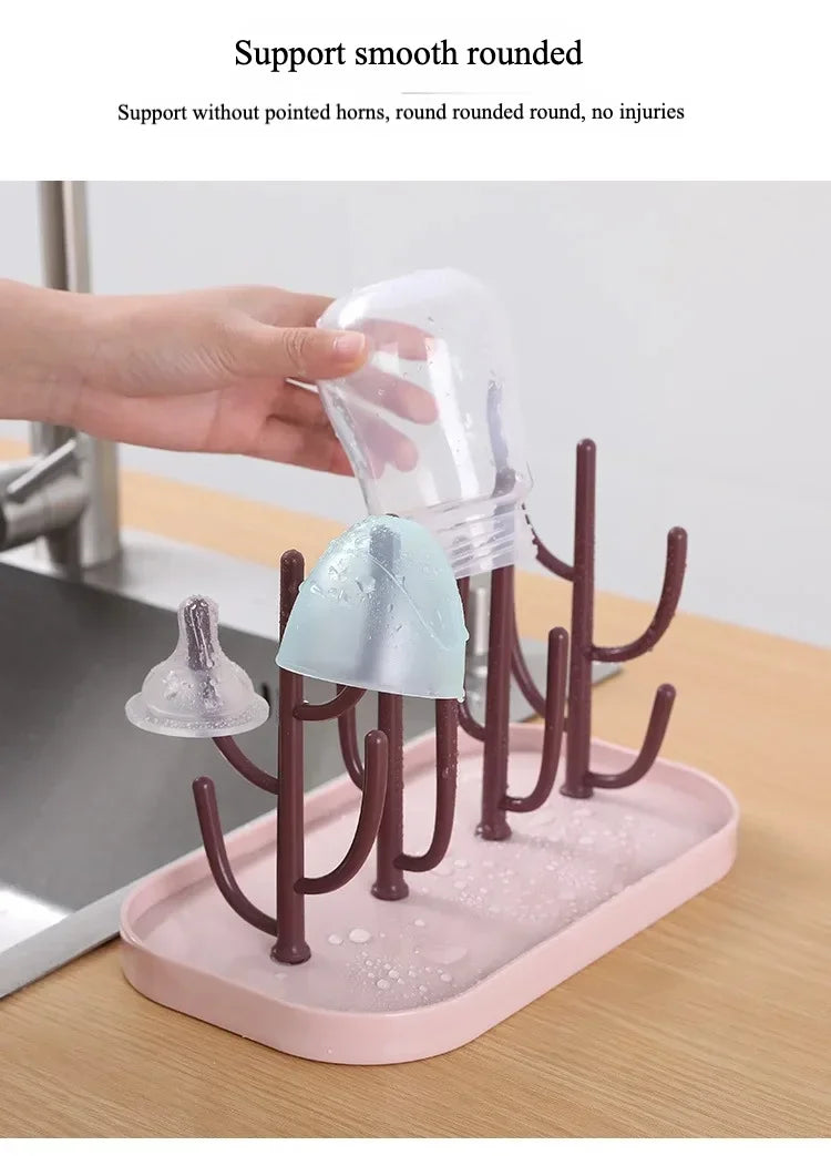 Dust-Free Bottle Shelf Drying Rack