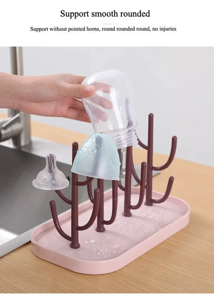 Dust-Free Bottle Shelf Drying Rack