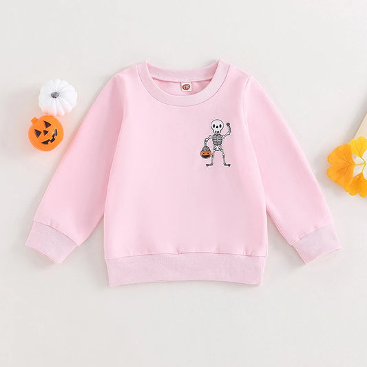 Skeleton Print Long-Sleeved Sweatshirt