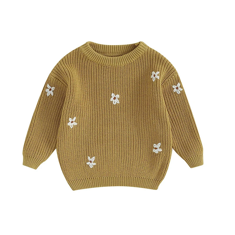Girls Winter Flower Sweater - PAMU8