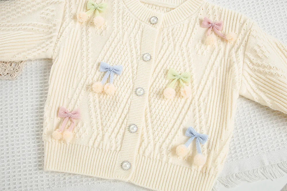 Cute Flower Bow Girls Outfit