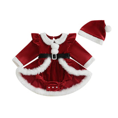 Plush Patchwork Christmas Jumpsuit