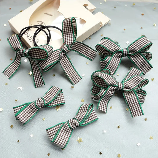 Girls' Plaid Ribbon Bow Hair Accessories – 18 Styles