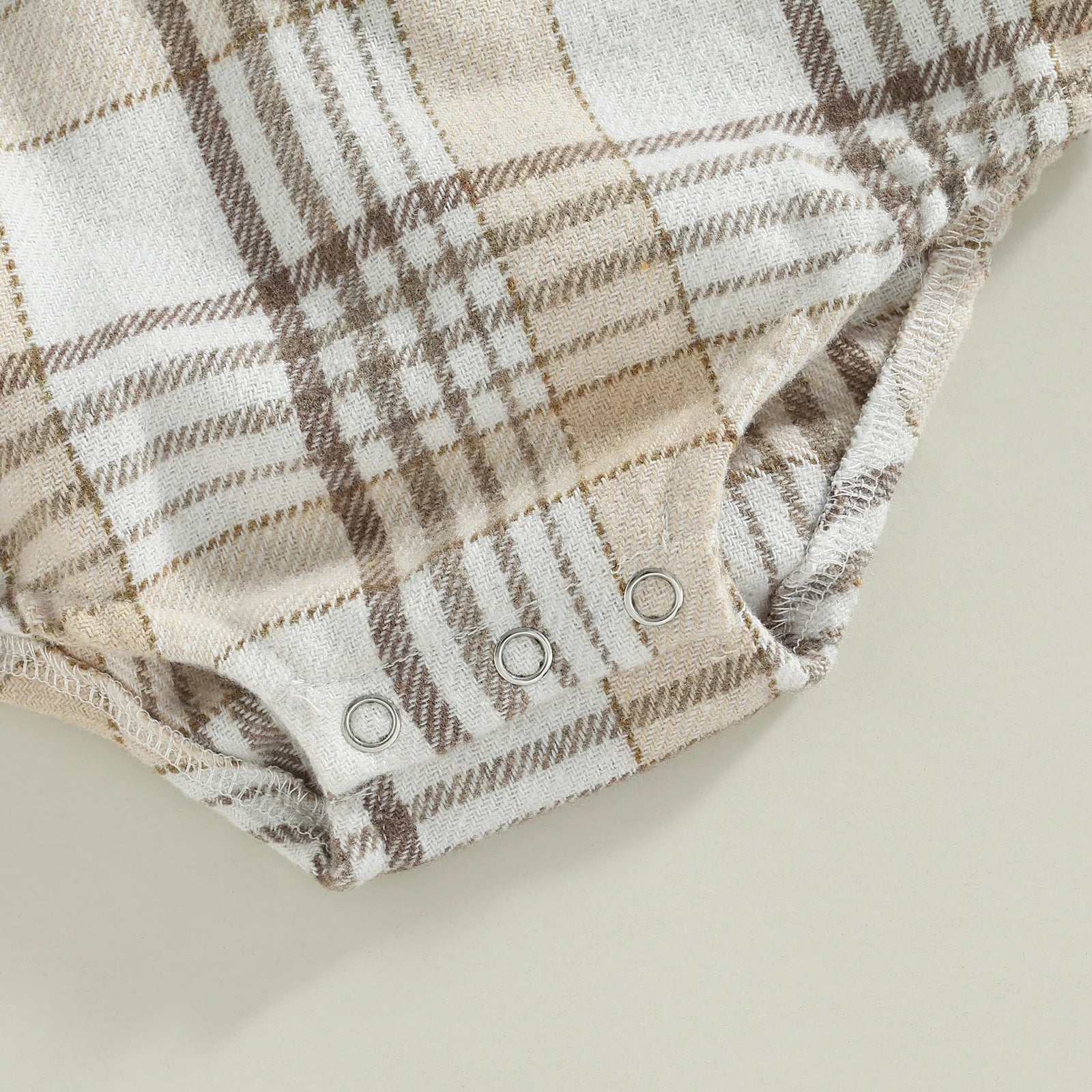 Baby Boys' Vintage Plaid Romper, Long-Sleeve Jumpsuit