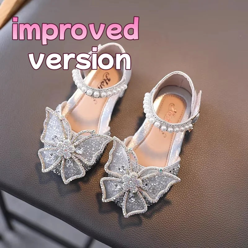 Girls Rhinestone Bow Sandals