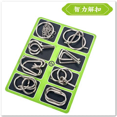 Metal Montessori Puzzle Set, 8 Brain Teaser Toys