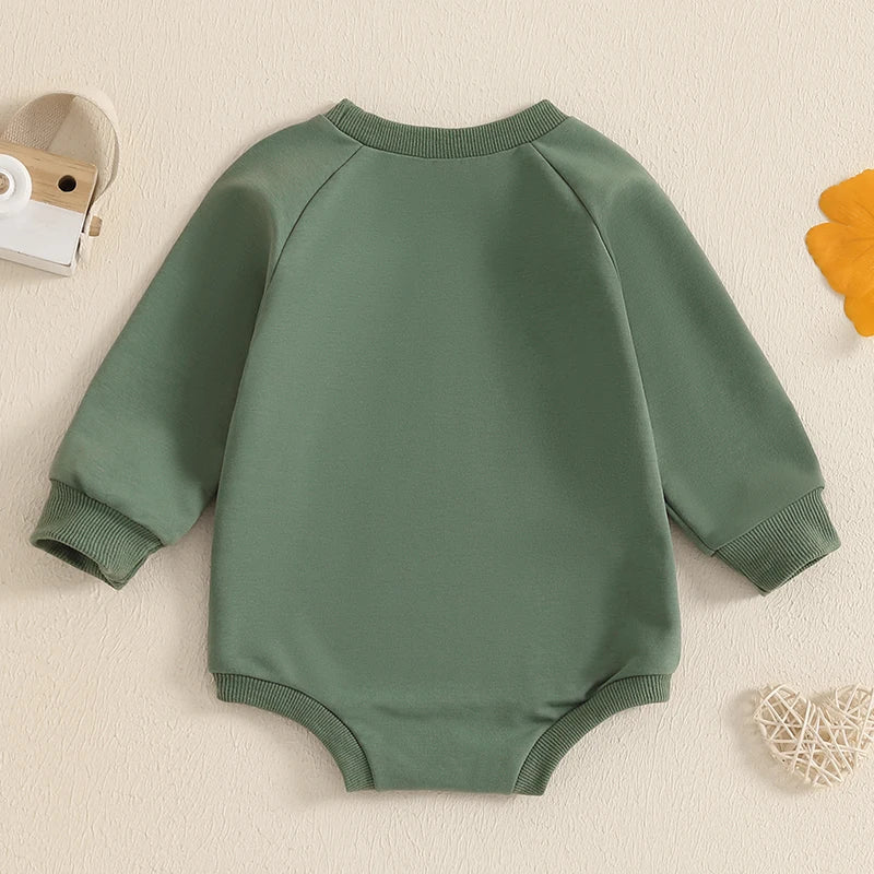 Baby Letter-Print Long-Sleeve Sweatshirt Romper
