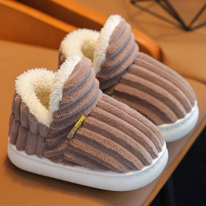 Stripe Plush Slippers