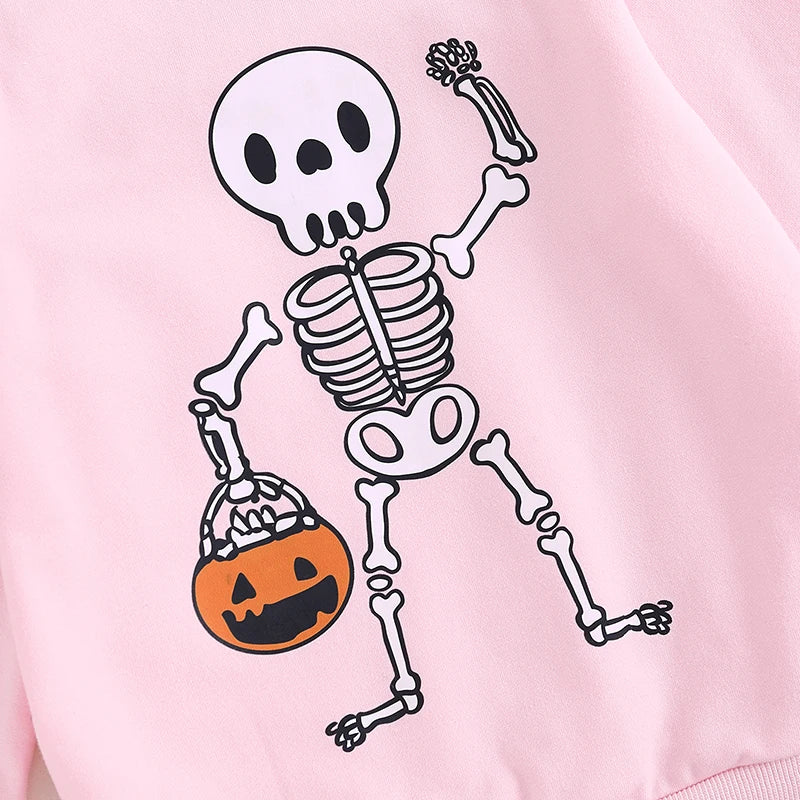 Skeleton Print Long-Sleeved Sweatshirt